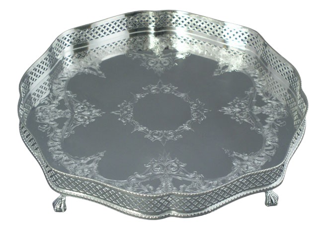 Gallery Tray Shaped Gallery 12" English Silver Plate