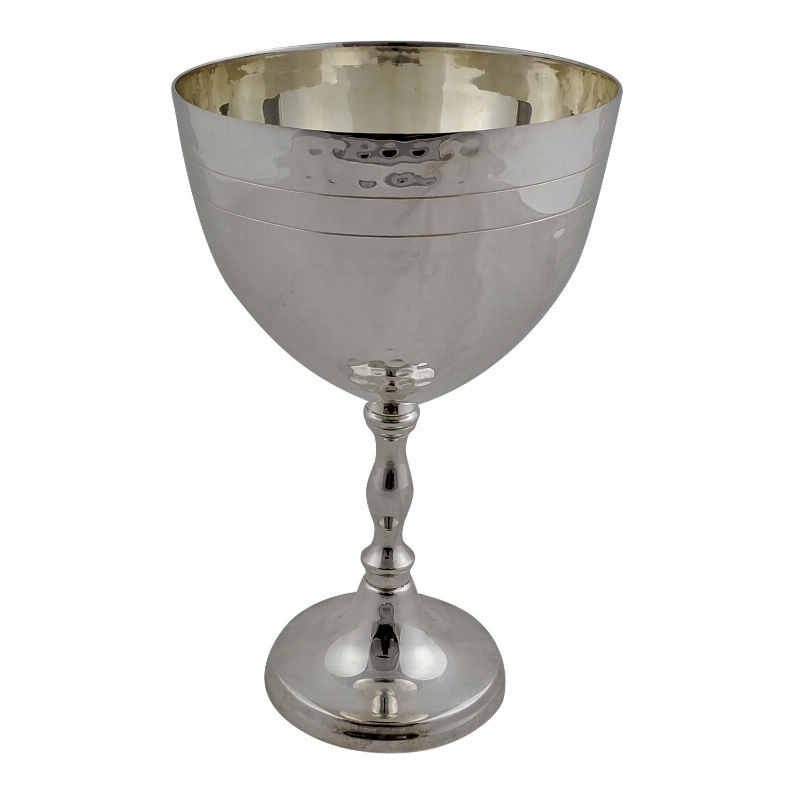 Hammered Chalice Cup Silver Plate