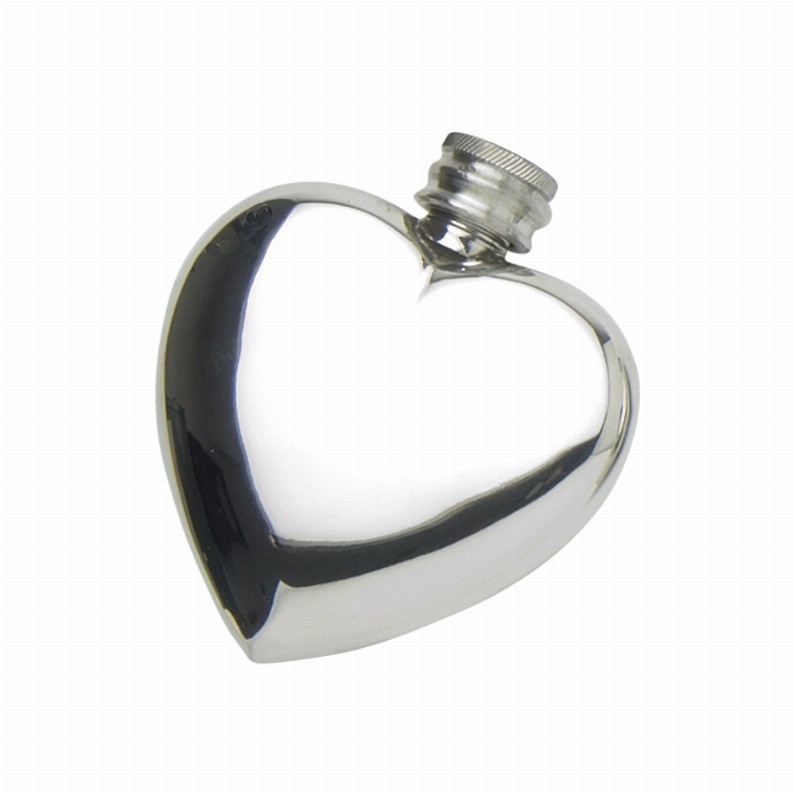 Heart Shape Flask English Pewter 3oz