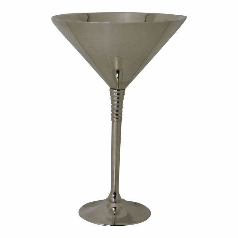Martini Goblet 7.25"Ribbed Stem Silver Plate