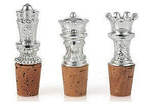 Stopper Set, 3 Pieces Silver Plate