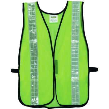 Non-Rated Vest, Lime, 2-Inch Silver Prismatic Tape, Hook & Loop Closure