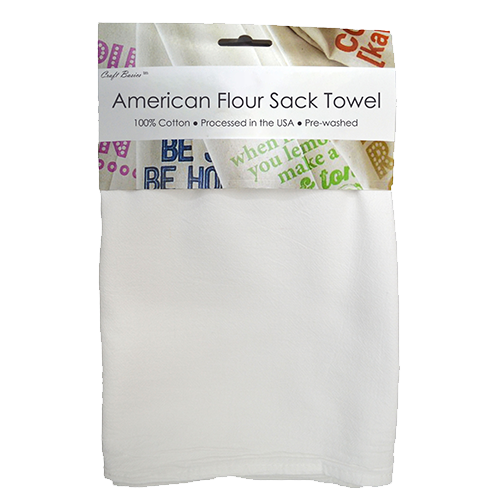 American Flour Sack Towel by Craft Basics (Pack of 10) - 15" x 25" Soft white