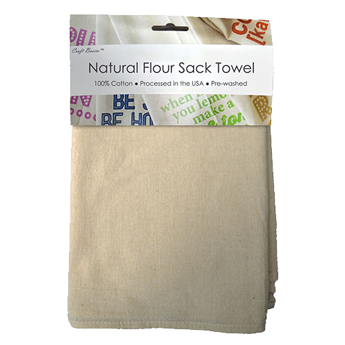 American Flour Sack Towel by Craft Basics (Pack of 10) - 13" x 13" Natural (unbleached)