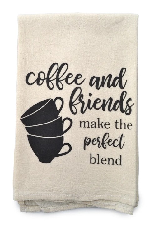Designer Coffee & Friends Printed Flour Sack Tea Towel (2-pack)
