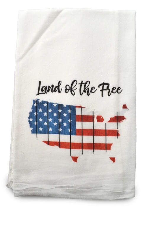 Designer Land of the Free USA Flour Sack Tea Towel (2-pack)