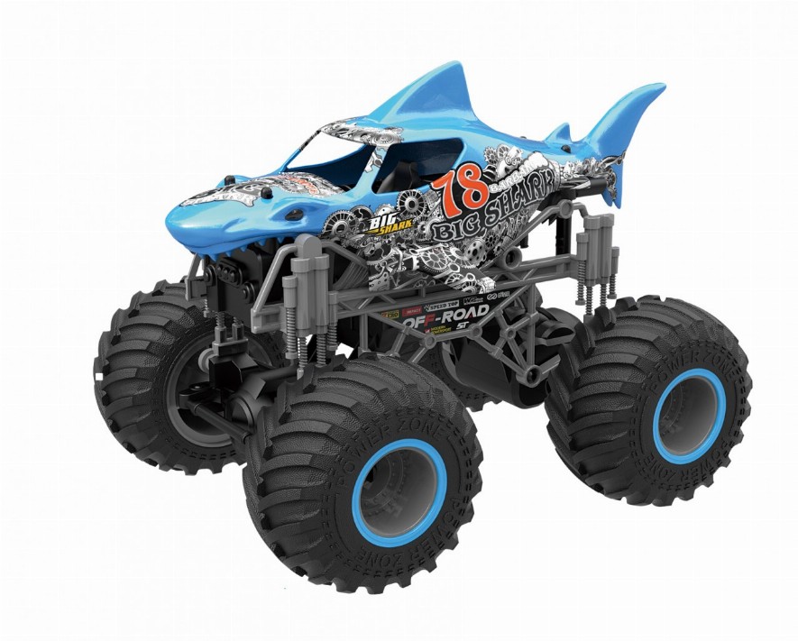 1:16 big wheel toy truck with Shark body 2.4 GHz