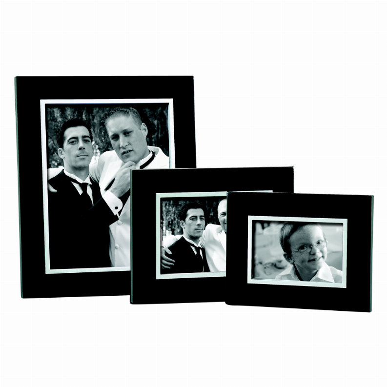 "Ebony" Frame Holds 5" X 7" Photo with Silver