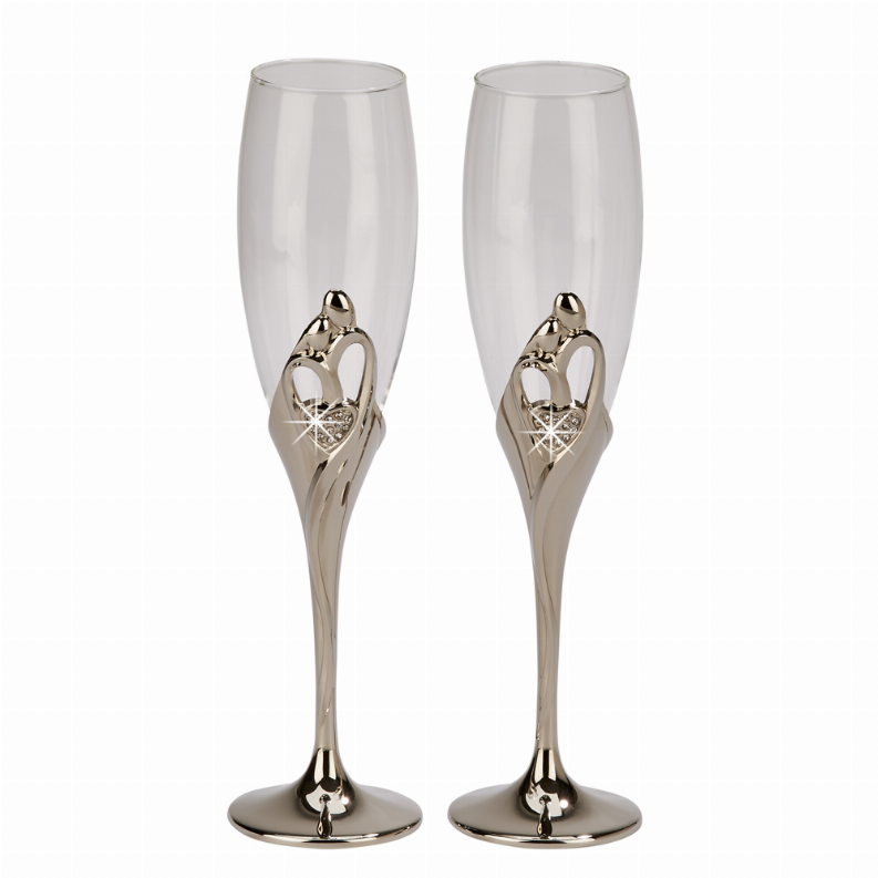 "Embrace" Flutes (Pair) Nickel Plated 10.5"