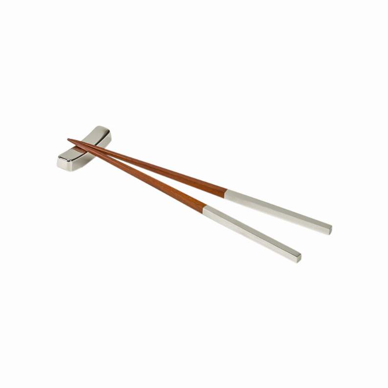 9" Chopsticks with Rectangle Rest Nickel Plated