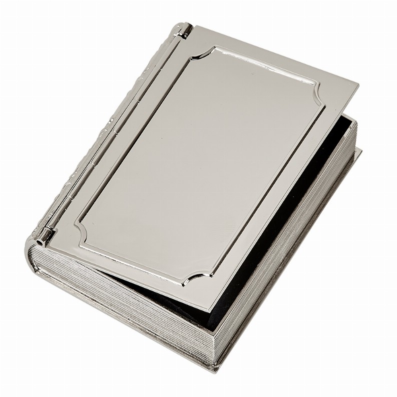 Book Box, Plain Cover, Nickel Plated 3.5" X 2.75"