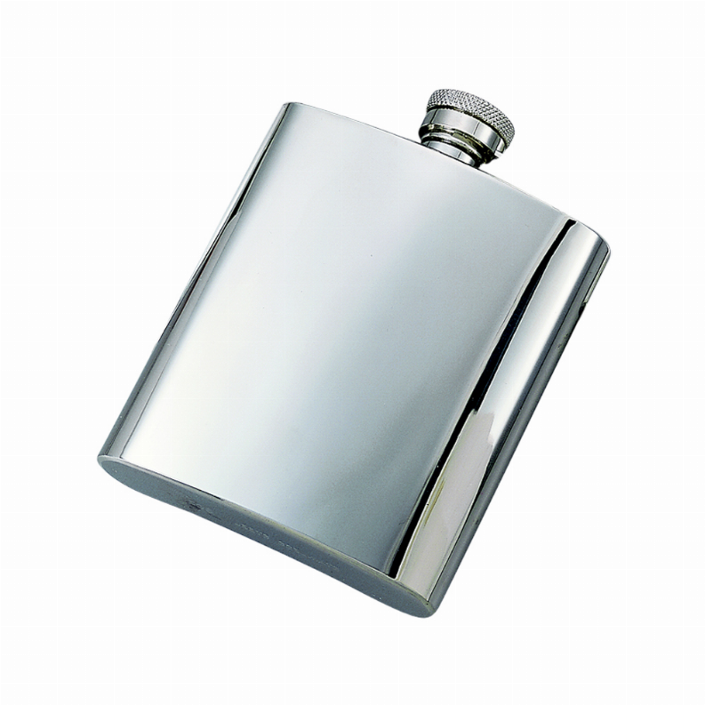 Bright Flask, Stainless Steel 8 Oz Capacity 5"