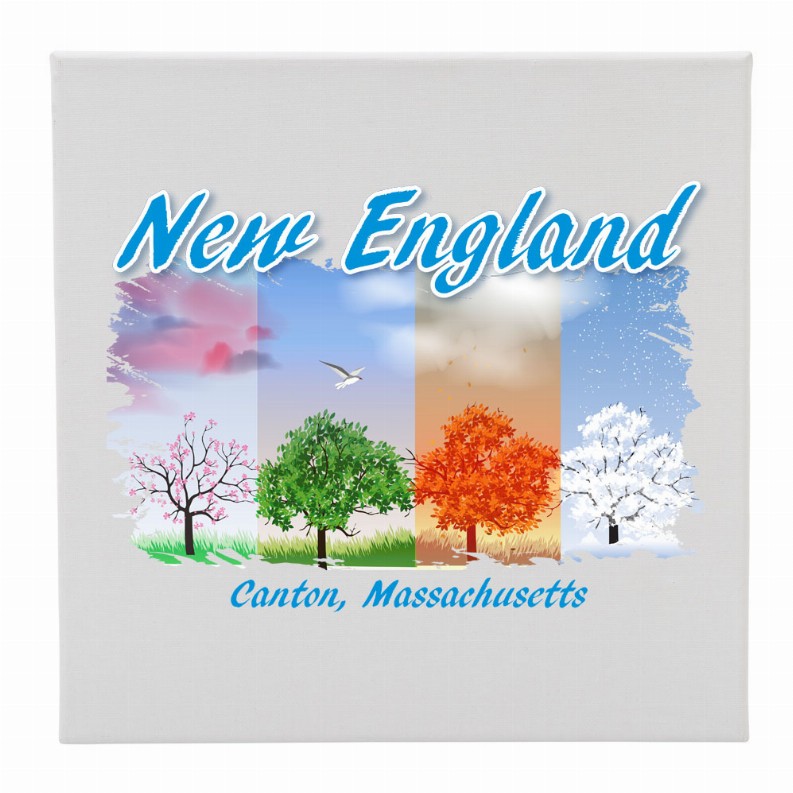 Canvas 12X12 New England, City (Trees)