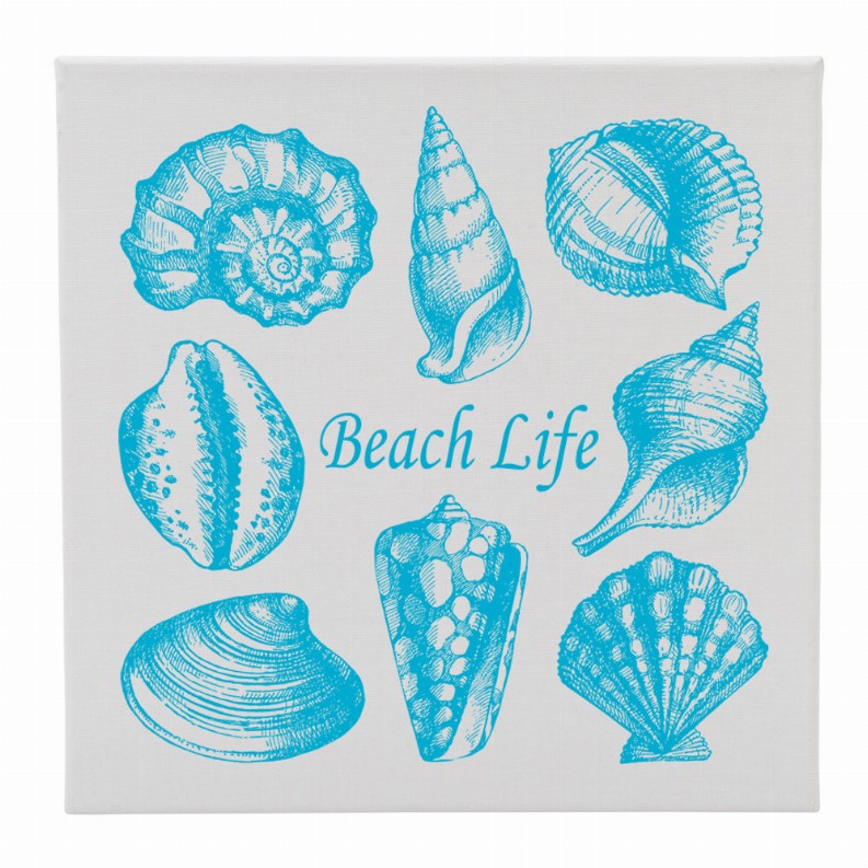 Canvas 12X12 Sea Shells Beach Life