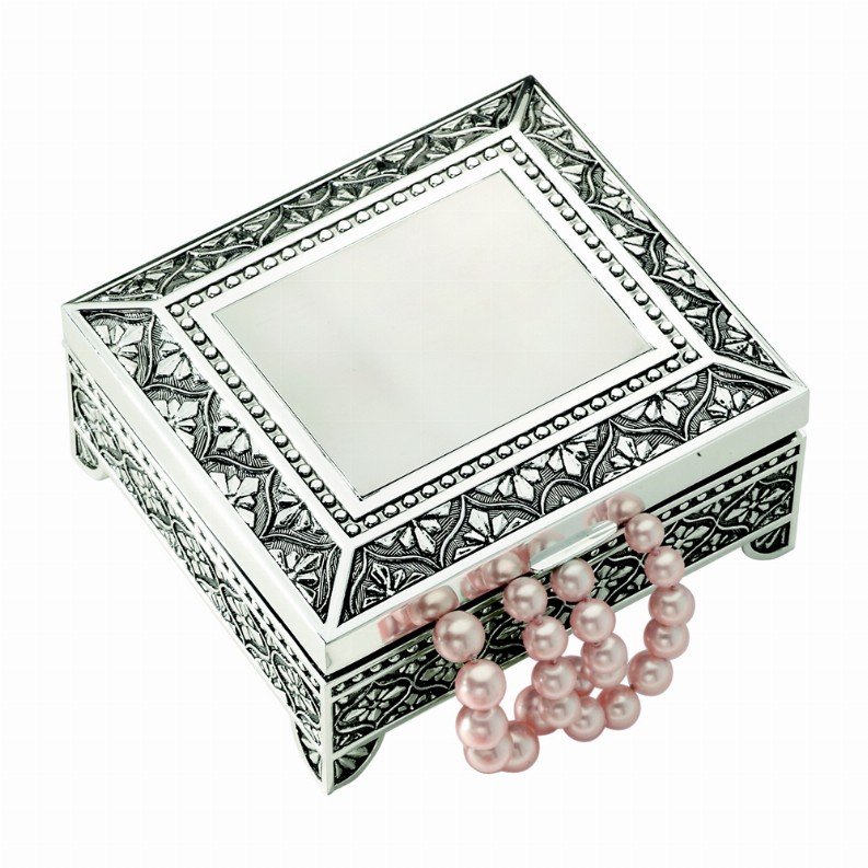 Emblematic Box, Silver Plated 4.5" X 5" X 2.25"