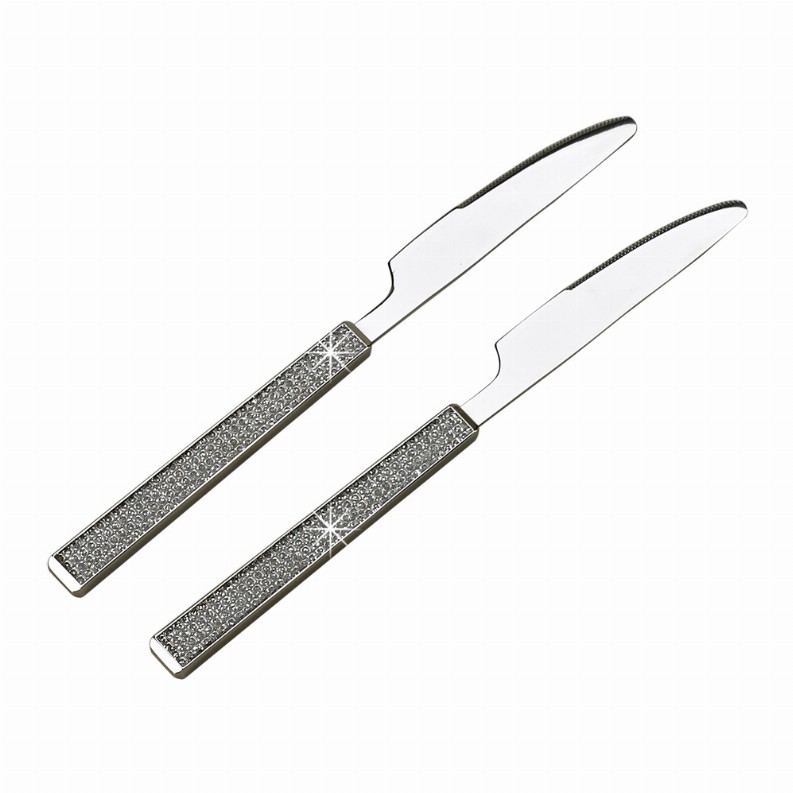 Glitter Galore Knife Pair 8.75" Nickle Plated