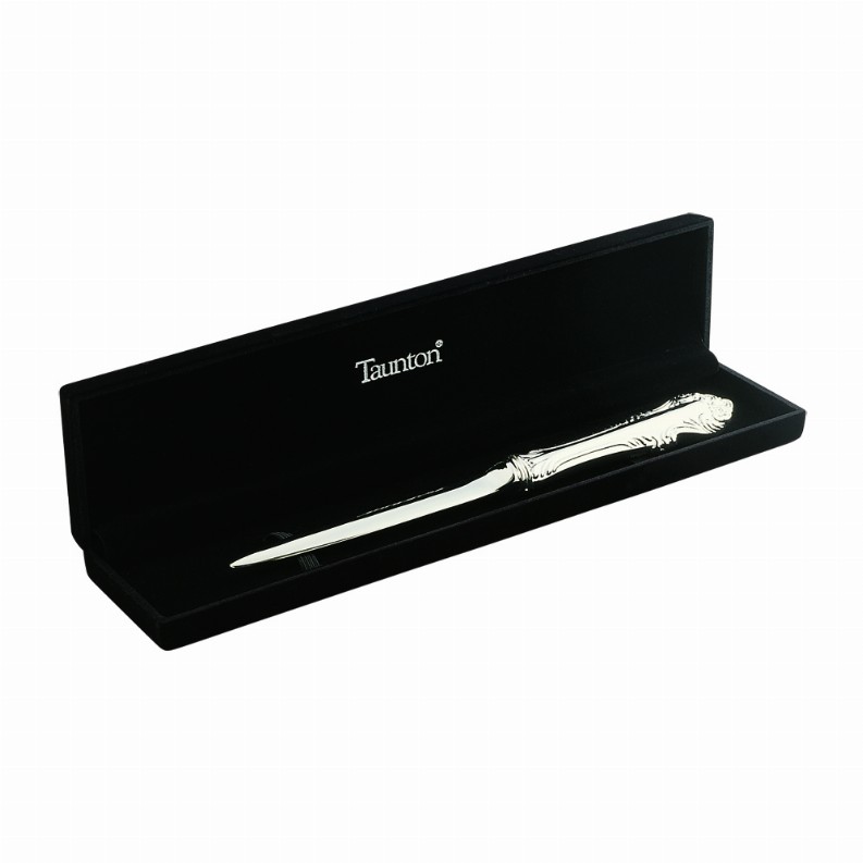 King'S Pattern Letter Opener with Box, Nickel Plated