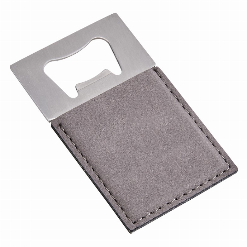 Leatherette Opener - 3.5"x2" Grey
