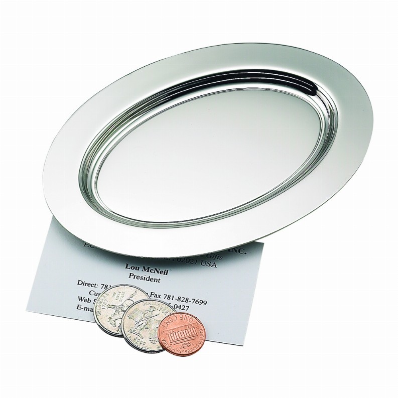 Oval Plain Tray, Nickel Plated 6" X 4"