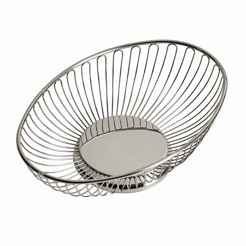 Oval Wire Basket, Stainless Steel 11.75" L X 7.25" W