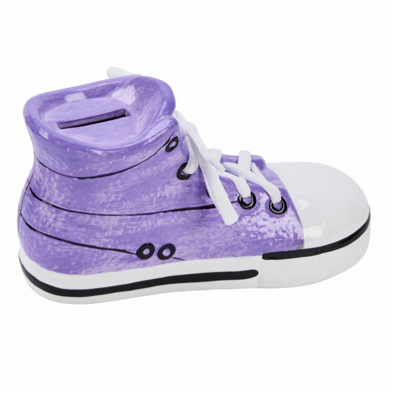 Purple Ceramic Sneaker Bank 4" X 7"