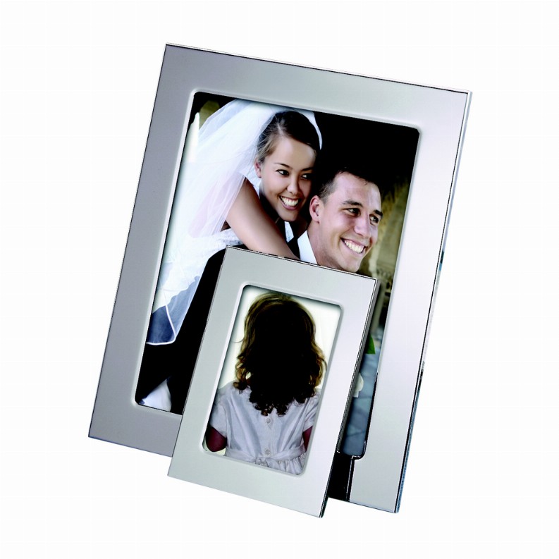 Silhouette Frame, Nickel Plated Holds 4" X 6" Photo