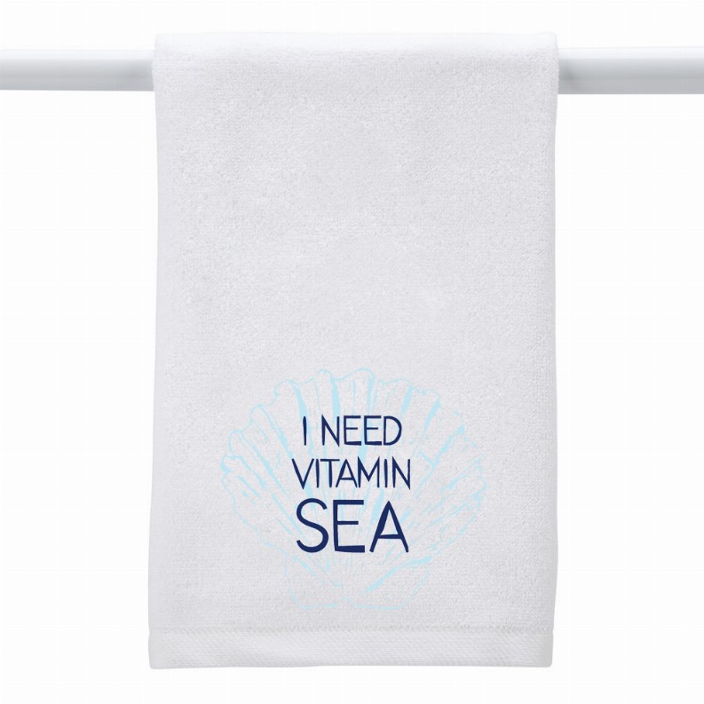 White Towel I Need Vitamin Sea