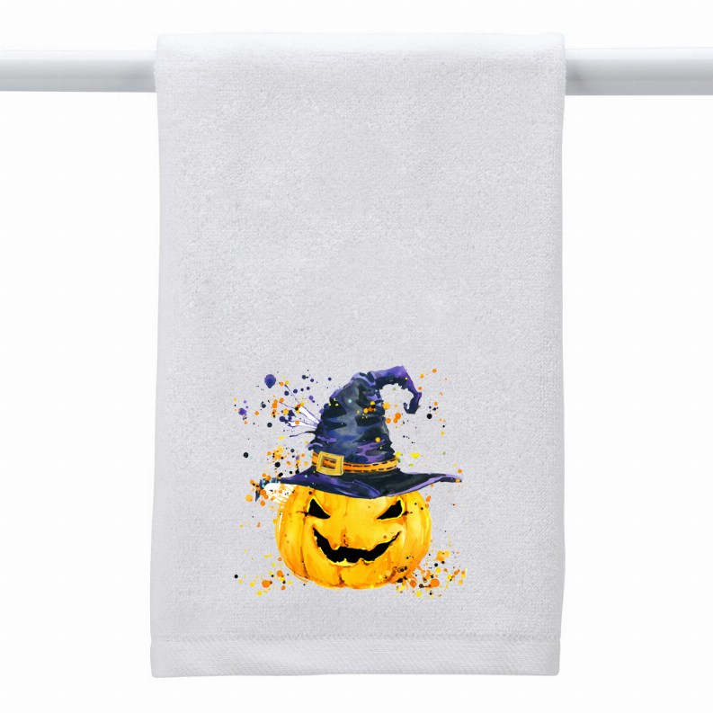 White Towel Pumpkin With Hat