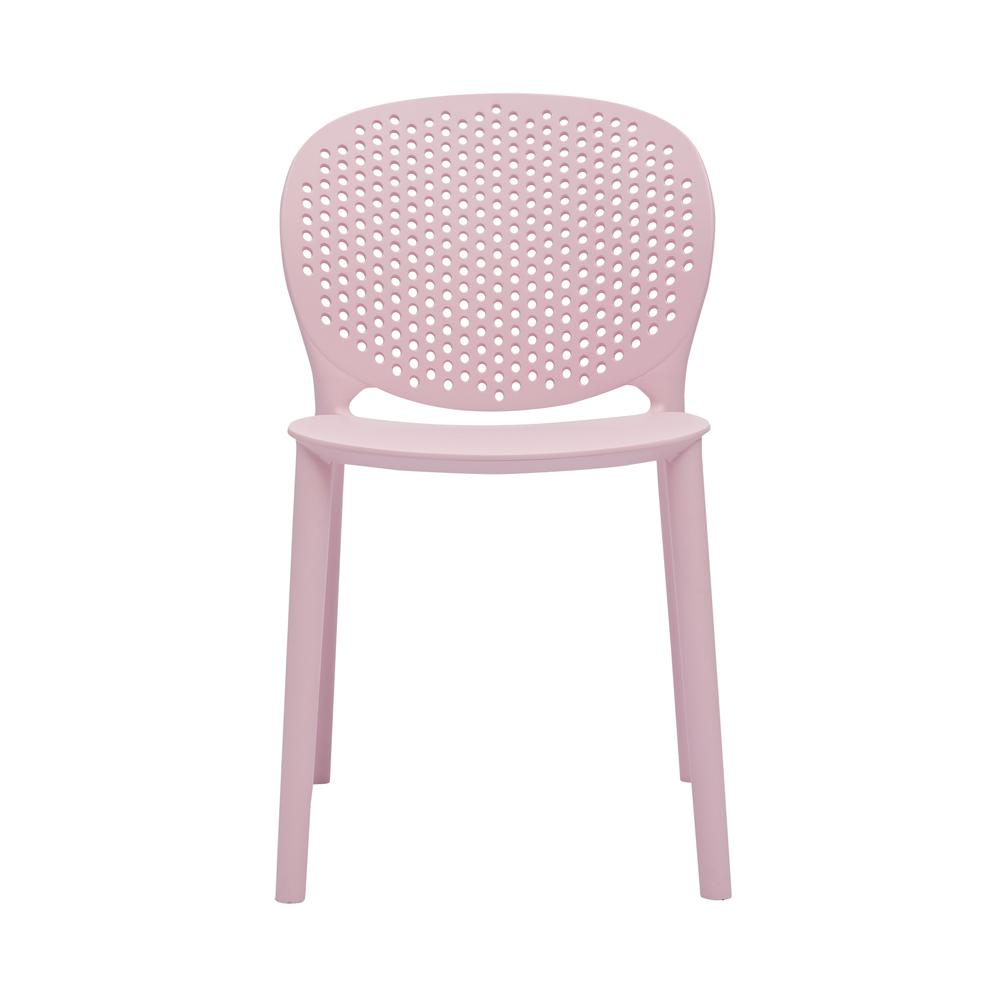 Midcentury Polypropylene Kids Side Chair, Set of 4, Pink