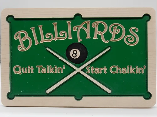 Billiards Plaque - Billiards #1 Maple
