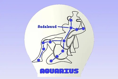 Constellations - 5 1/2" Solid Wood Base Aquarius