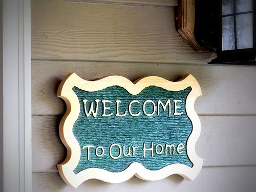 Textured Welcome Sign