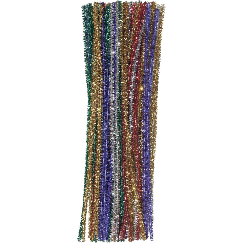 Creativity Street Jumbo Sparkly Stem Pipe Cleaners - Craft Project, Classroom x 236.2 milThickness - 1000 / Box - Assorted - Pol