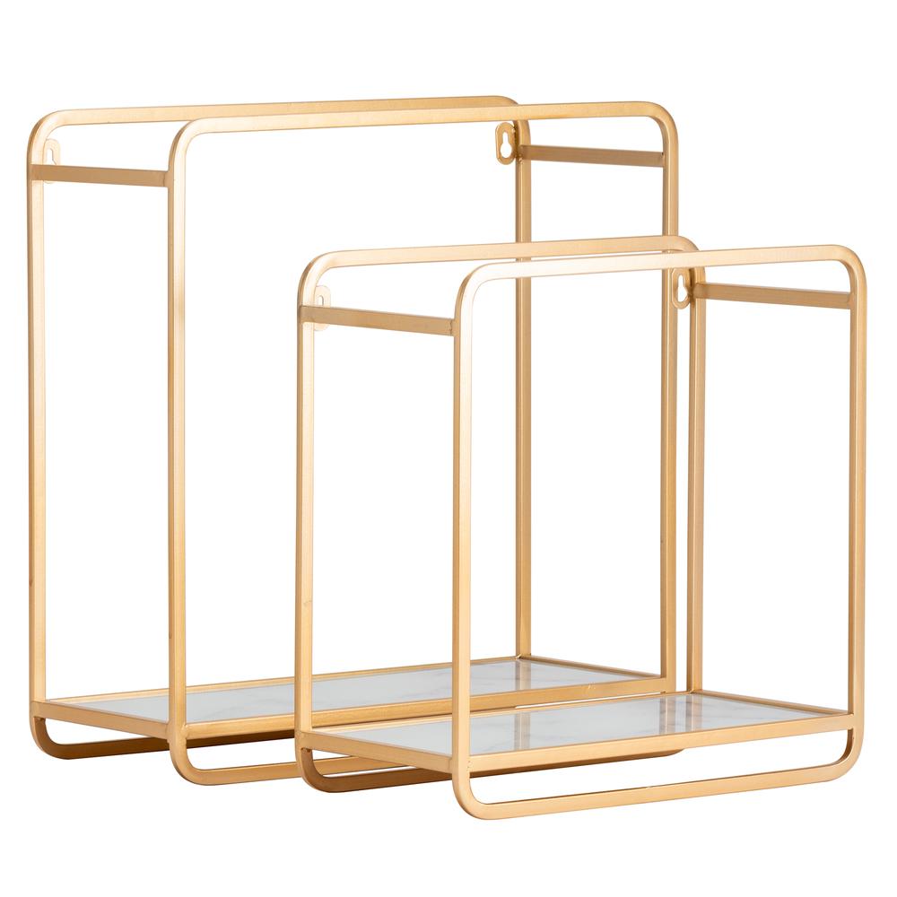 Evolution by Crestview Collection Monica S/2 Metal Wall Holders in Gold