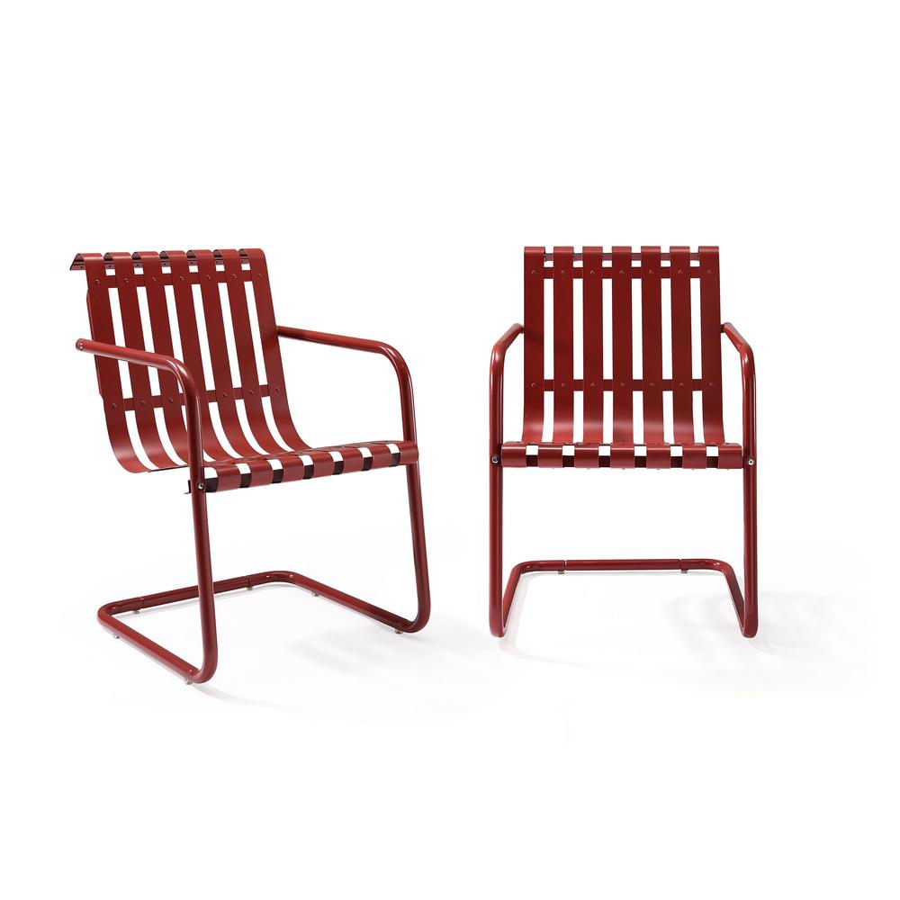 Gracie 2Pc Outdoor Metal Armchair Set Red - 2 Chairs