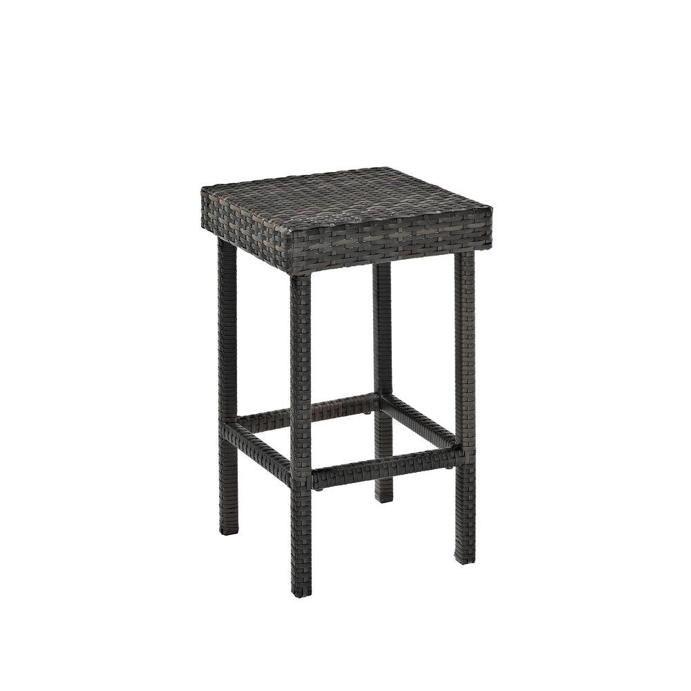 Palm Harbor 2Pc Outdoor Wicker Counter Height Bar Stool Set Weathered Gray - 2 Stools