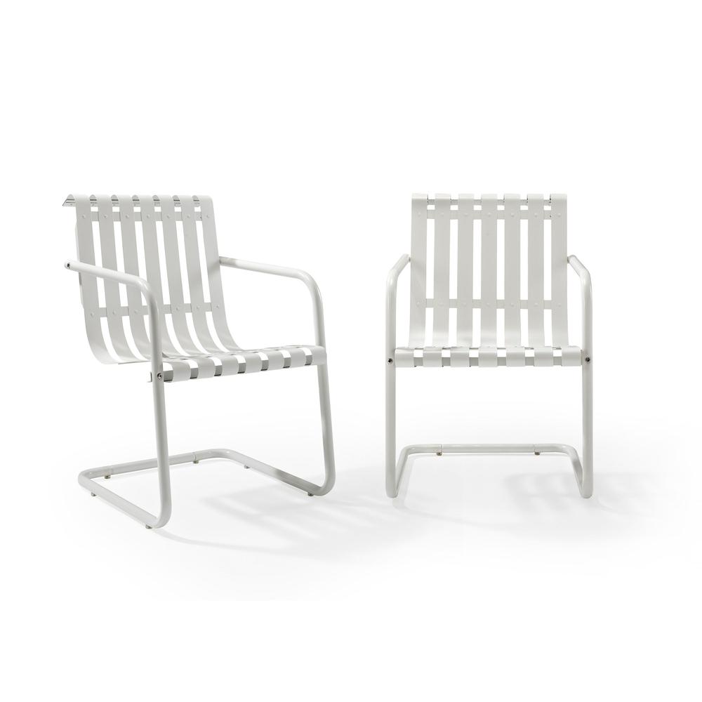 Gracie 2Pc Outdoor Metal Armchair Set White - 2 Chairs