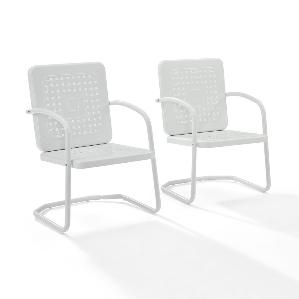 Bates 2Pc Outdoor Metal Armchair Set White - 2 Armchairs
