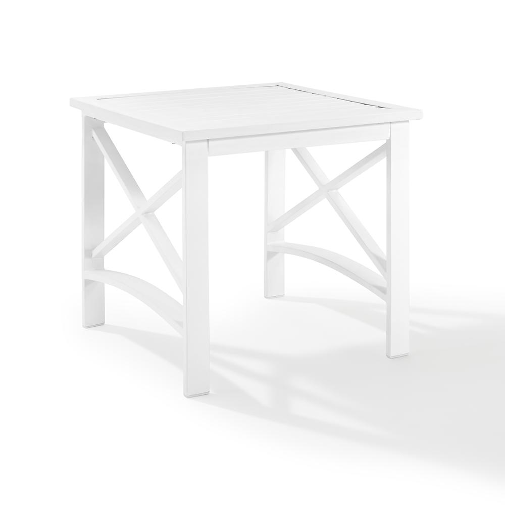 Kaplan Outdoor Metal Side Table White