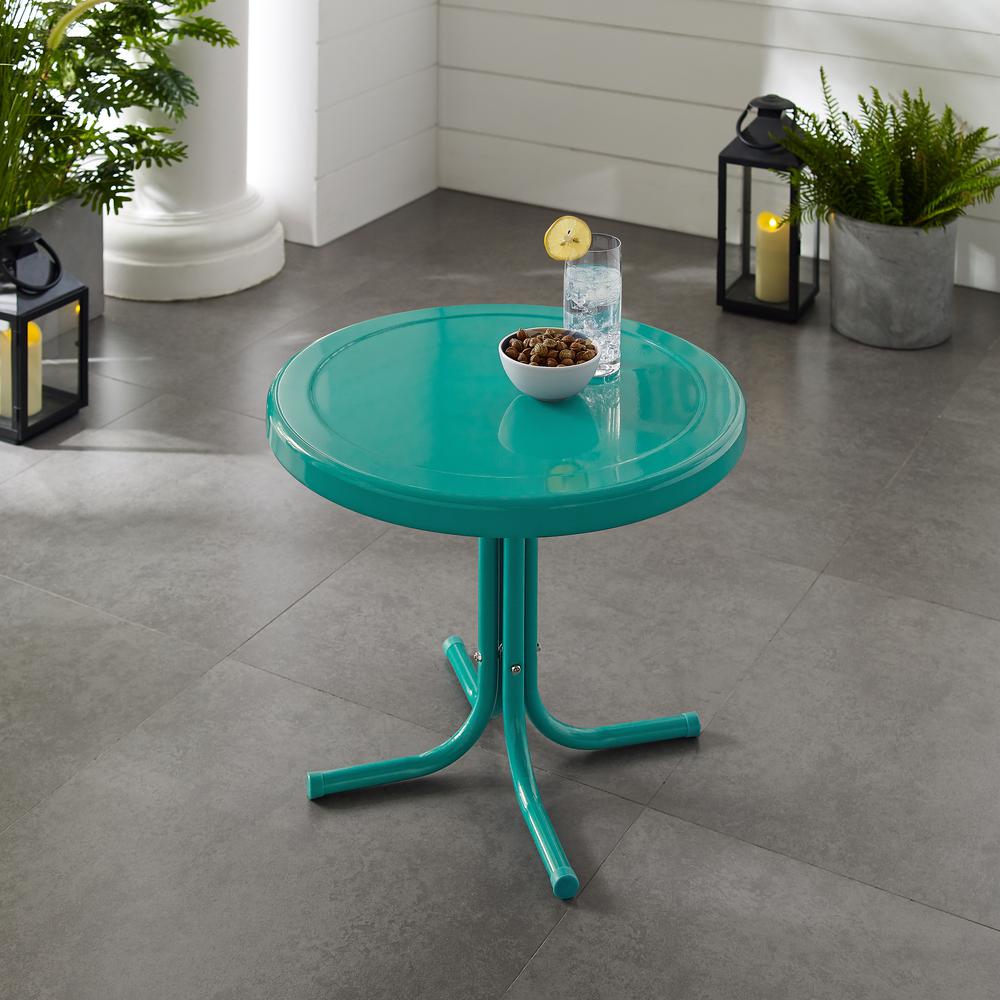 Griffith Outdoor Metal Side Table Turquoise Gloss