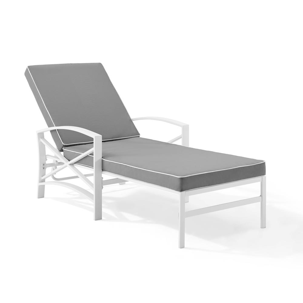 Kaplan Outdoor Metal Chaise Lounge Gray/White