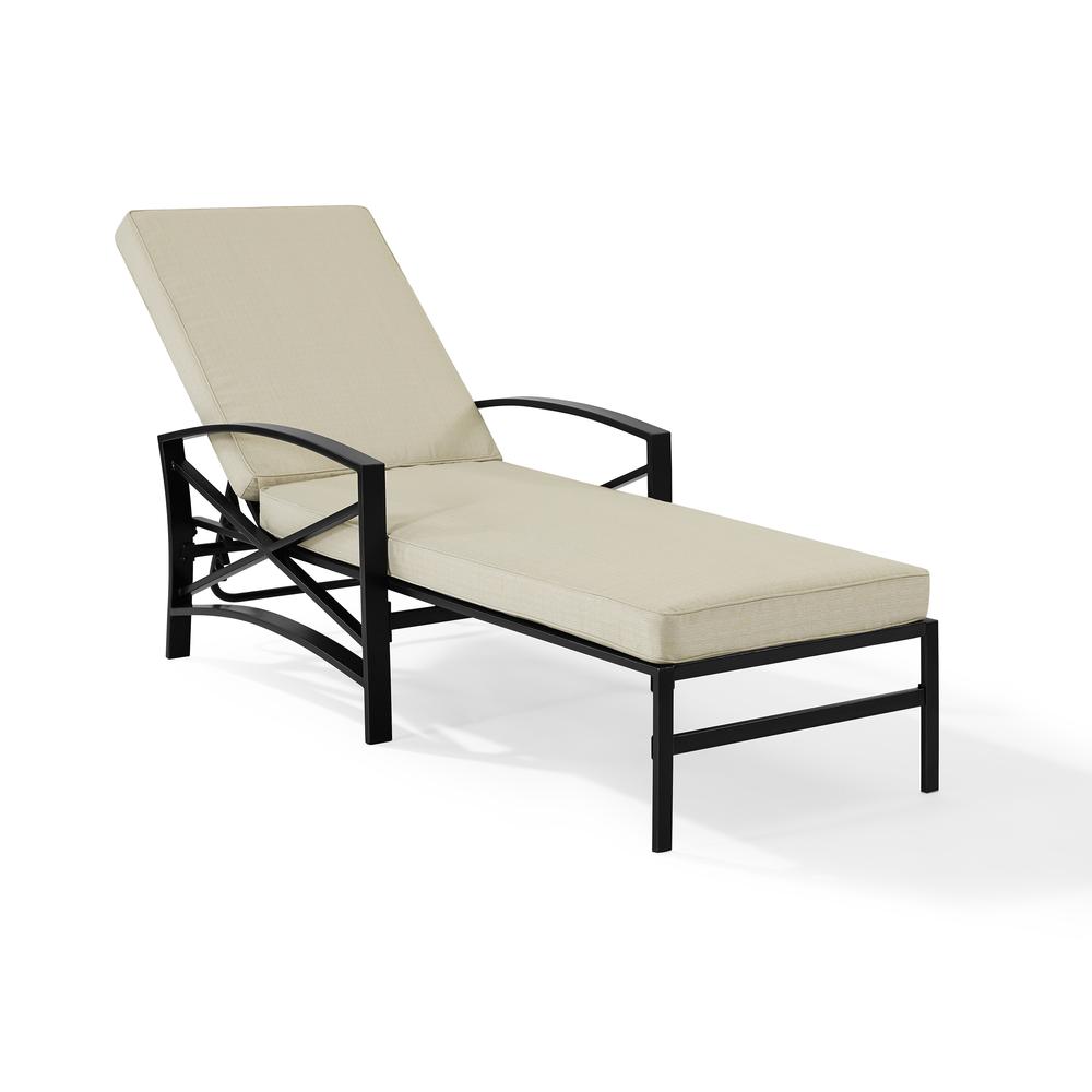 Kaplan Outdoor Metal Chaise Lounge Oatmeal/Oil Rubbed Bronze