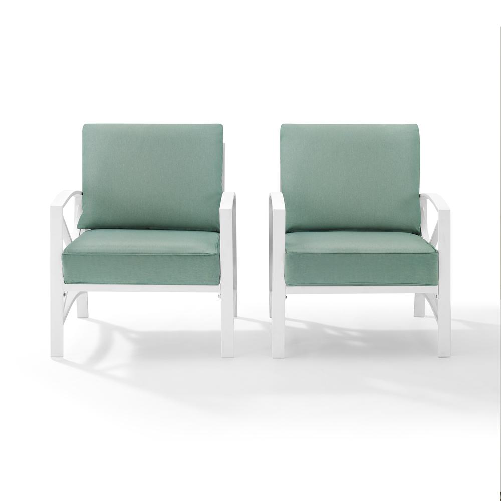 Kaplan 2Pc Outdoor Metal Armchair Set Mist/White - 2 Chairs