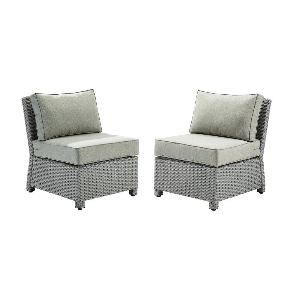 Bradenton 2Pc Outdoor Wicker Chair Set Gray/Gray - 2 Armless Chairs