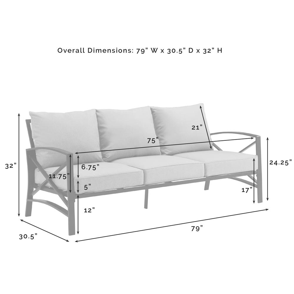 Kaplan 3Pc Outdoor Metal Sofa Set Navy/White - Sofa, Arm Chair & Coffee Table