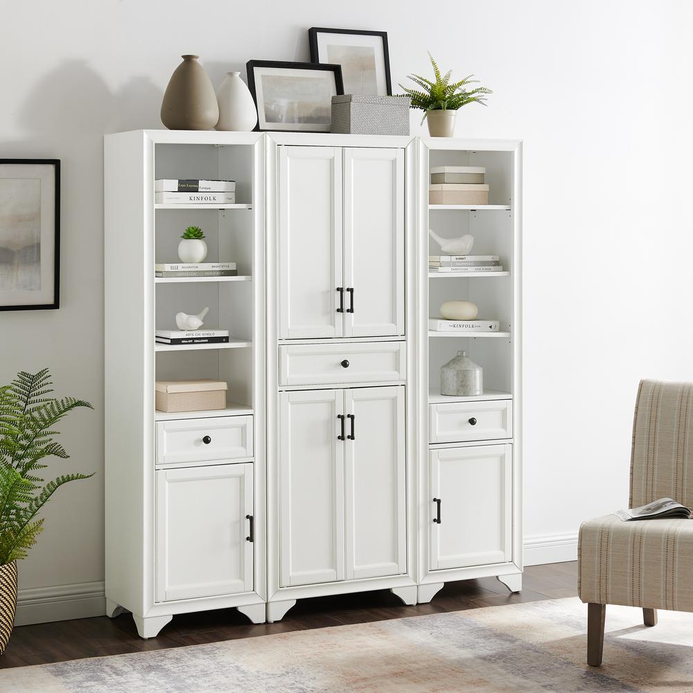 Tara 3Pc Pantry Set Distressed White - Pantry & 2 Linen Cabinets