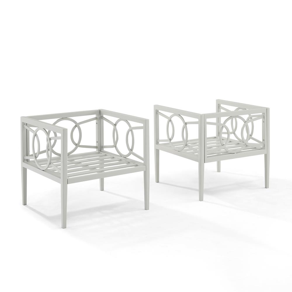Ashford 2Pc Outdoor Metal Armchair Set Creme/Gray - 2 Armchairs