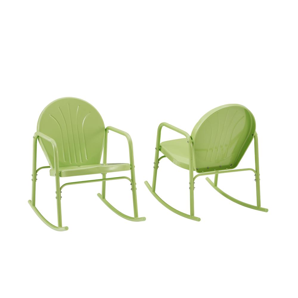 Griffith 2Pc Outdoor Metal Rocking Chair Set Key Lime Gloss - 2 Rocking Chairs