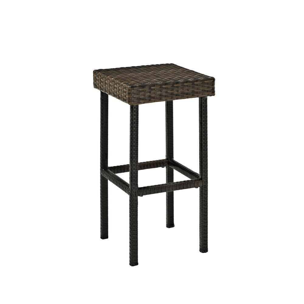 Palm Harbor 2Pc Outdoor Wicker Bar Height Bar Stool Set Brown - 2 Stools