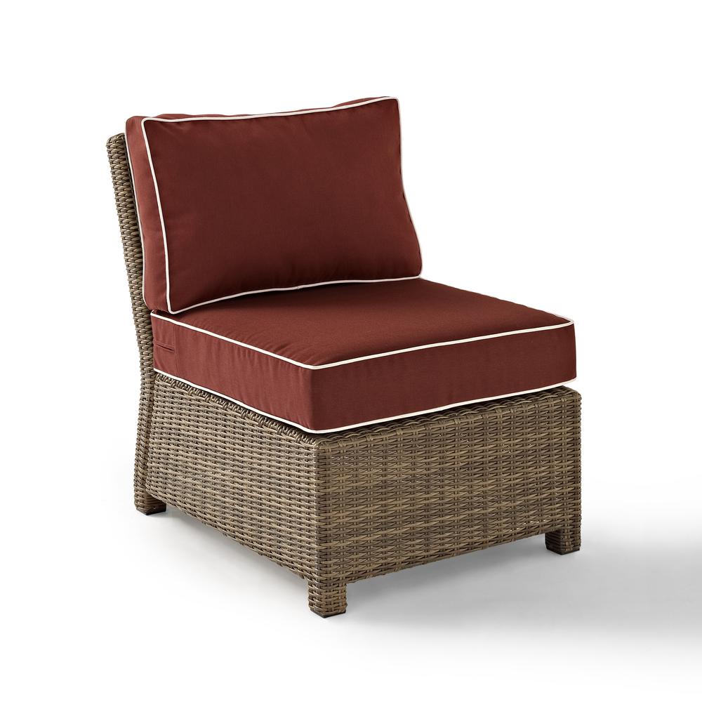 Bradenton Outdoor Wicker Sectional Center Chair Sangria/Weathered Brown
